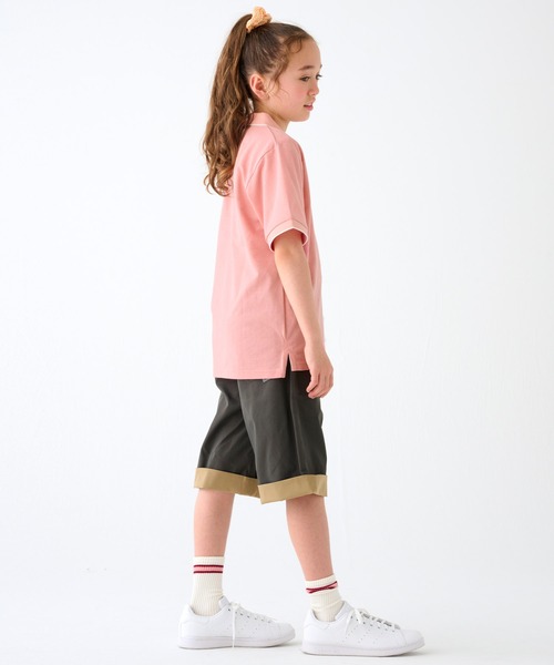 KRIFF MAYER Kid's Collection（クリフメイヤーキッズコレクション）の「リブラインカノコポロシャツ（ポロシャツ・キッズ・グレイッシュベージュ/グリーン/ブルー/ピンク/ブラック・120/130/140/150/160/170）」の8枚目の写真