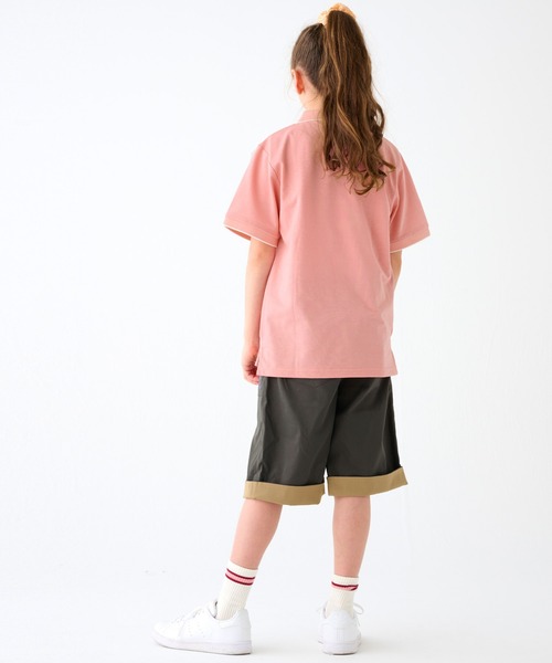 KRIFF MAYER Kid's Collection（クリフメイヤーキッズコレクション）の「リブラインカノコポロシャツ（ポロシャツ・キッズ・グレイッシュベージュ/グリーン/ブルー/ピンク/ブラック・120/130/140/150/160/170）」の9枚目の写真