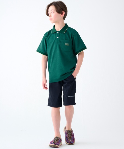 KRIFF MAYER Kid's Collection（クリフメイヤーキッズコレクション）の「リブラインカノコポロシャツ（ポロシャツ・キッズ・グレイッシュベージュ/グリーン/ブルー/ピンク/ブラック・120/130/140/150/160/170）」の10枚目の写真