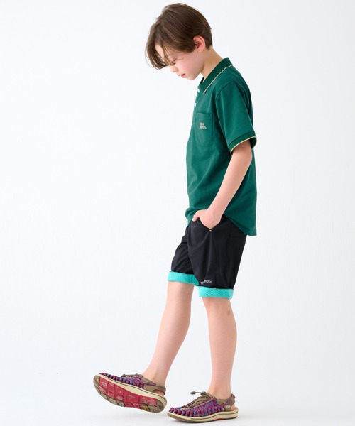 KRIFF MAYER Kid's Collection（クリフメイヤーキッズコレクション）の「リブラインカノコポロシャツ（ポロシャツ・キッズ・グレイッシュベージュ/グリーン/ブルー/ピンク/ブラック・120/130/140/150/160/170）」の11枚目の写真