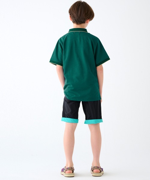 KRIFF MAYER Kid's Collection（クリフメイヤーキッズコレクション）の「リブラインカノコポロシャツ（ポロシャツ・キッズ・グレイッシュベージュ/グリーン/ブルー/ピンク/ブラック・120/130/140/150/160/170）」の12枚目の写真