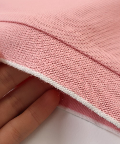 KRIFF MAYER Kid's Collection（クリフメイヤーキッズコレクション）の「リブラインカノコポロシャツ（ポロシャツ・キッズ・グレイッシュベージュ/グリーン/ブルー/ピンク/ブラック・120/130/140/150/160/170）」の18枚目の写真