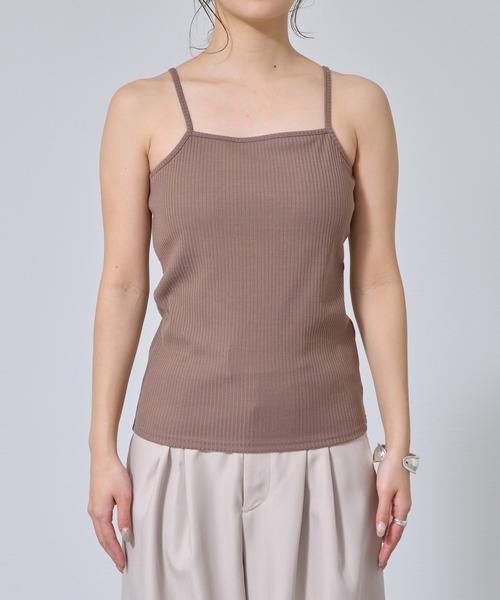 COLONY 2139（コロニートゥーワンスリーナイン）の「カップ付テレコリブスクエアキャミソール（キャミソール・レディース・オフホワイト/ブラック/モカ/ライトグレー・SMALL/MEDIUM/LARGE）」の7枚目の写真