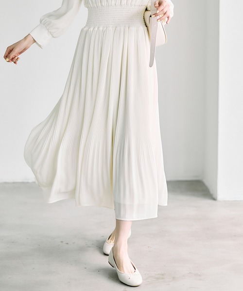 12Twelve Agenda（トゥエルブ　アジェンダ）の「Vネック消しプリーツウエストシャーリングロングワンピース（ワンピース・レディース・ネイビー/グレイッシュベージュ/アイボリー・M）」の18枚目の写真