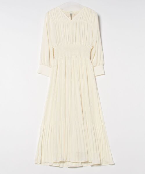 12Twelve Agenda（トゥエルブ　アジェンダ）の「Vネック消しプリーツウエストシャーリングロングワンピース（ワンピース・レディース・ネイビー/グレイッシュベージュ/アイボリー・M）」の20枚目の写真