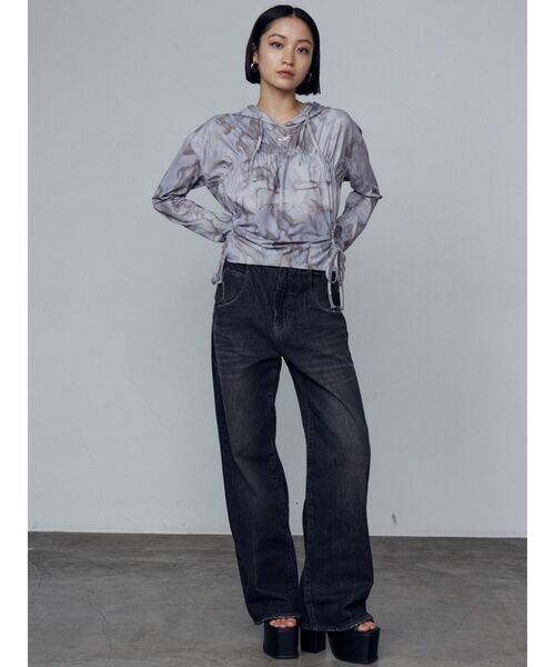 EMODA(エモダ)の「ホールギャザーリボントップ(Tシャツ/カットソー・レディース・グレー/ブラック/その他・FREE)」の20枚目の写真