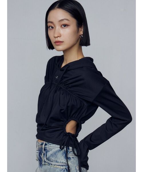 EMODA(エモダ)の「ホールギャザーリボントップ(Tシャツ/カットソー・レディース・グレー/ブラック/その他・FREE)」の22枚目の写真