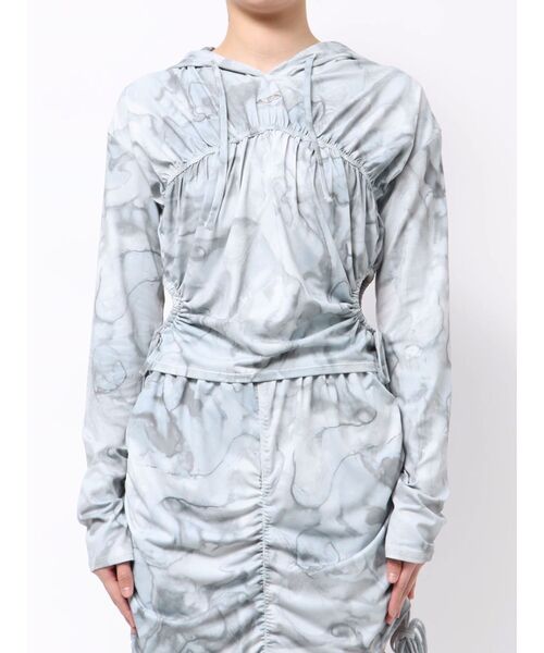 EMODA(エモダ)の「ホールギャザーリボントップ(Tシャツ/カットソー・レディース・グレー/ブラック/その他・FREE)」の7枚目の写真