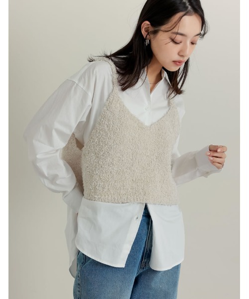 U.S. POLO ASSN.（ユーエスポロアッスン）の「[U.S. POLO ASSN.][別注]レギュラーカラー長袖チュニックシャツ（シャツ/ブラウス・レディース・ブルー/イエロー系/ベージュ/ホワイト/ネイビー系・LARGE/MEDIUM）」の7枚目の写真