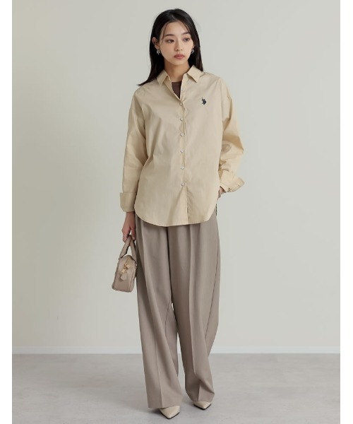 U.S. POLO ASSN.（ユーエスポロアッスン）の「[U.S. POLO ASSN.][別注]レギュラーカラー長袖チュニックシャツ（シャツ/ブラウス・レディース・ブルー/イエロー系/ベージュ/ホワイト/ネイビー系・LARGE/MEDIUM）」の12枚目の写真