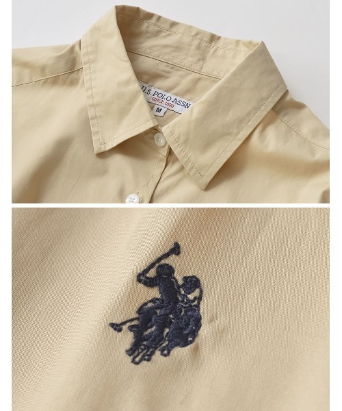 U.S. POLO ASSN.（ユーエスポロアッスン）の「[U.S. POLO ASSN.][別注]レギュラーカラー長袖チュニックシャツ（シャツ/ブラウス・レディース・ブルー/イエロー系/ベージュ/ホワイト/ネイビー系・LARGE/MEDIUM）」の16枚目の写真
