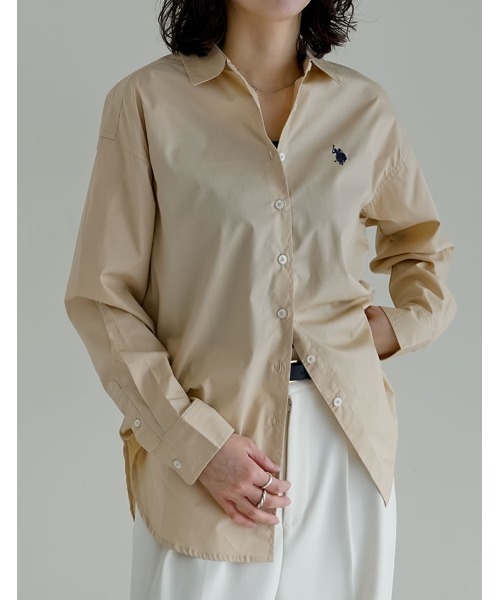 U.S. POLO ASSN.（ユーエスポロアッスン）の「[U.S. POLO ASSN.][別注]レギュラーカラー長袖チュニックシャツ（シャツ/ブラウス・レディース・ブルー/イエロー系/ベージュ/ホワイト/ネイビー系・LARGE/MEDIUM）」の22枚目の写真