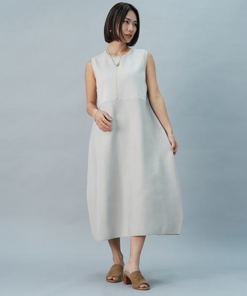 mite fabrica】ミーテファブリカ/ミラノリブコクーンワンピース