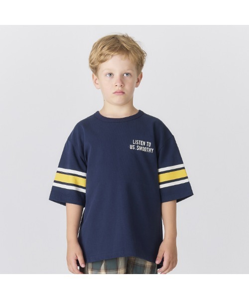 Smoothy（スムージー）の「Smoothy Football Tee / スムージー フットボールTシャツ（Tシャツ/カットソー・キッズ・ホワイト/ヘザーグレー/ネイビー・LARGE/MEDIUM/SMALL/X-LARGE）」の3枚目の写真