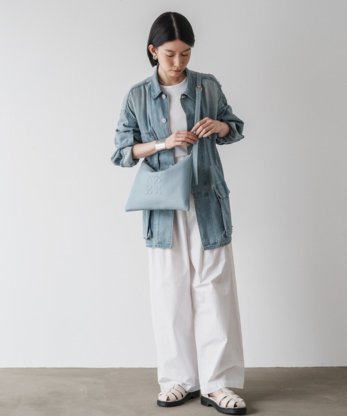 russet（ラシット）の「［本革・370g］ソフトレザーショルダーバッグ(CE-1547)（ショルダーバッグ・レディース・グレー系その他/ライトブルー/アイボリー/ブラック/ダークグリーン/ダークブラウン/ライトグレー・FREE）」の9枚目の写真