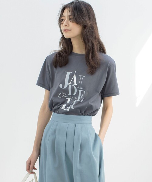 組曲 L(クミキョク オオキイサイズ)の「ロゴ Tシャツ(Tシャツ/カットソー・レディース・アイボリー系/グレー系・5/6/7)」の4枚目の写真