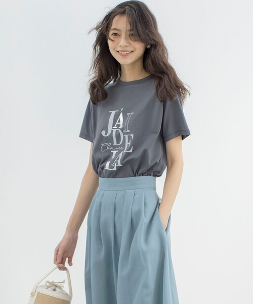 組曲 L(クミキョク オオキイサイズ)の「ロゴ Tシャツ(Tシャツ/カットソー・レディース・アイボリー系/グレー系・5/6/7)」の5枚目の写真