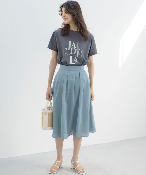 組曲 L(クミキョク オオキイサイズ)の「ロゴ Tシャツ(Tシャツ/カットソー・レディース・アイボリー系/グレー系・5/6/7)」の6枚目の写真