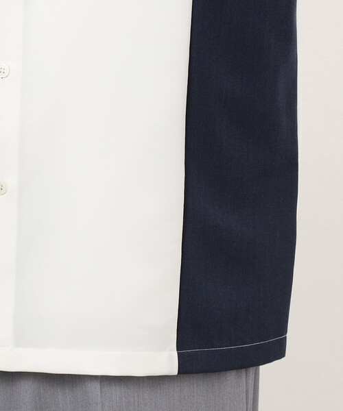 COMME CA ISM（コムサイズム）の「ウールライク 五分袖 ショートポイント コンビシャツ（シャツ/ブラウス・メンズ・ホワイト/ブラック・MEDIUM/SMALL/LARGE）」の12枚目の写真