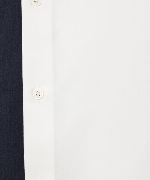 COMME CA ISM（コムサイズム）の「ウールライク 五分袖 ショートポイント コンビシャツ（シャツ/ブラウス・メンズ・ホワイト/ブラック・MEDIUM/SMALL/LARGE）」の13枚目の写真