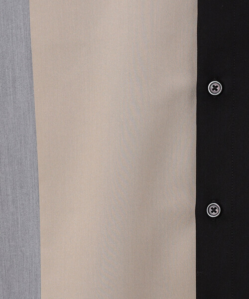 COMME CA ISM（コムサイズム）の「ウールライク 五分袖 ショートポイント コンビシャツ（シャツ/ブラウス・メンズ・ホワイト/ブラック・MEDIUM/SMALL/LARGE）」の14枚目の写真