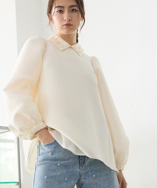 Audie a Muses(オーディアミューズ)の「【人気のため追加】パールスタッズカーブデニム(デニムパンツ・レディース・ネイビー・40/42/38/36)」の13枚目の写真