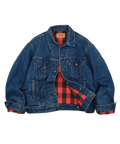 Levi's(リーバイス)の「【ヴィンテージ古着】80’s Levi's 71401-0816 ブロックチェックライナー デニムジャケット USA製(デニムジャケット・メンズ・インディゴブルー・MEDIUM)」の1枚目の写真
