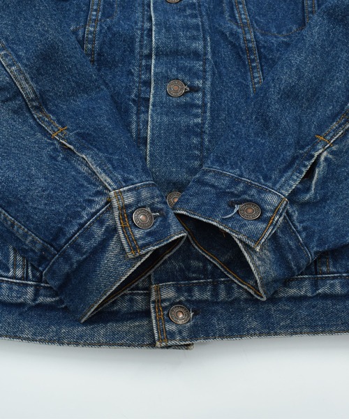 Levi's(リーバイス)の「【ヴィンテージ古着】80’s Levi's 71401-0816 ブロックチェックライナー デニムジャケット USA製(デニムジャケット・メンズ・インディゴブルー・MEDIUM)」の5枚目の写真