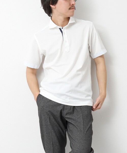 NOLLEY’S(ノーリーズ)の「《ビジカジ対応》サッカーニットテープポロ ビズポロ 25SS(ポロシャツ・メンズ・ネイビー/ブルー系その他/ホワイト/サックスブルー/ピンク系その他/グレー系その他・S/M/L/XL)」の14枚目の写真