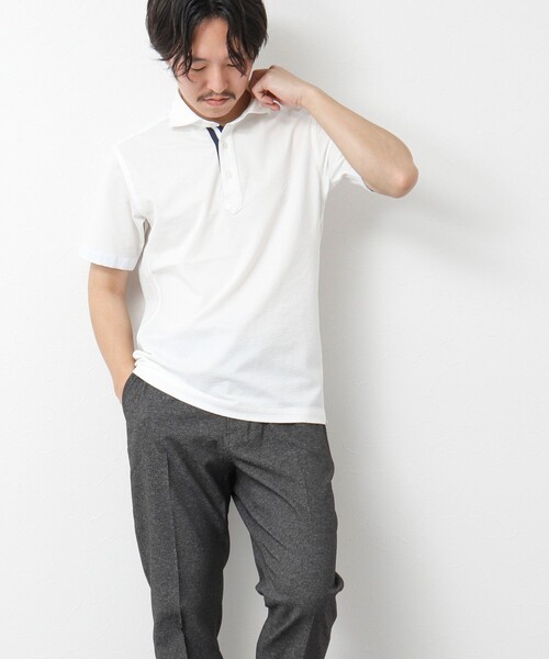 NOLLEY’S(ノーリーズ)の「《ビジカジ対応》サッカーニットテープポロ ビズポロ 25SS(ポロシャツ・メンズ・ネイビー/ブルー系その他/ホワイト/サックスブルー/ピンク系その他/グレー系その他・S/M/L/XL)」の16枚目の写真