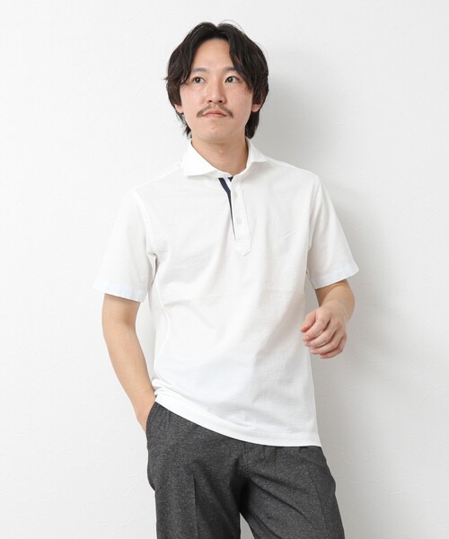 NOLLEY’S(ノーリーズ)の「《ビジカジ対応》サッカーニットテープポロ ビズポロ 25SS(ポロシャツ・メンズ・ネイビー/ブルー系その他/ホワイト/サックスブルー/ピンク系その他/グレー系その他・S/M/L/XL)」の17枚目の写真