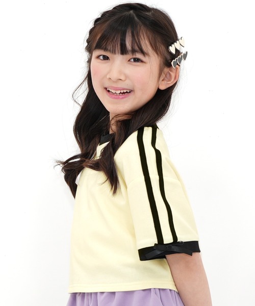 Bee des Bee（ビーデスビー）の「クロップド丈トップス（Tシャツ/カットソー・キッズ・ブラック/ブルーパープル/アイボリー・110cm/100cm/120cm/130cm/140cm/150cm）」の2枚目の写真