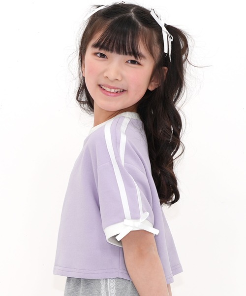 Bee des Bee（ビーデスビー）の「クロップド丈トップス（Tシャツ/カットソー・キッズ・ブラック/ブルーパープル/アイボリー・110cm/100cm/120cm/130cm/140cm/150cm）」の3枚目の写真