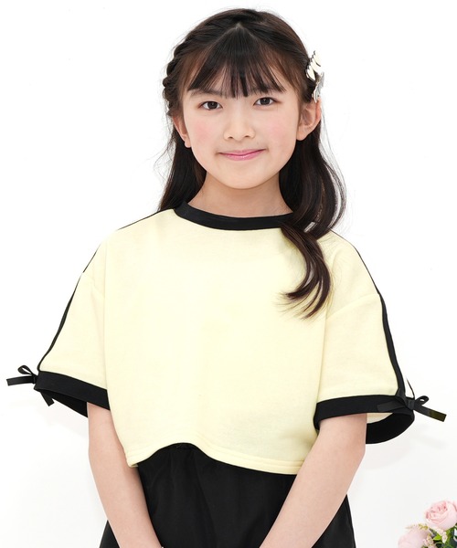 Bee des Bee（ビーデスビー）の「クロップド丈トップス（Tシャツ/カットソー・キッズ・ブラック/ブルーパープル/アイボリー・110cm/100cm/120cm/130cm/140cm/150cm）」の6枚目の写真