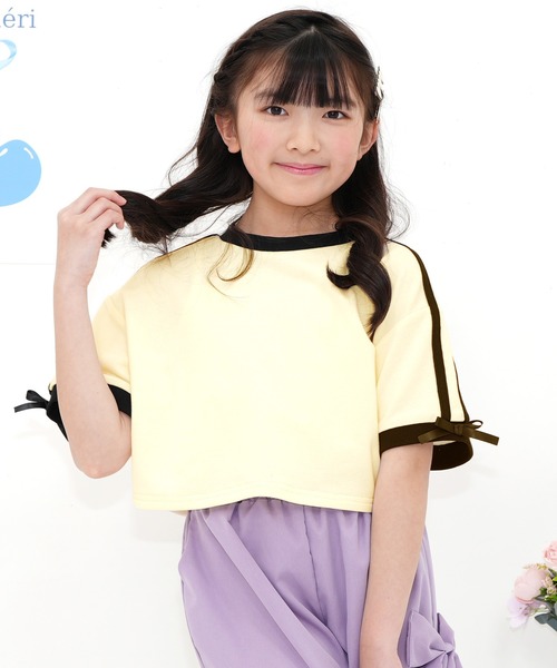 Bee des Bee（ビーデスビー）の「クロップド丈トップス（Tシャツ/カットソー・キッズ・ブラック/ブルーパープル/アイボリー・110cm/100cm/120cm/130cm/140cm/150cm）」の7枚目の写真