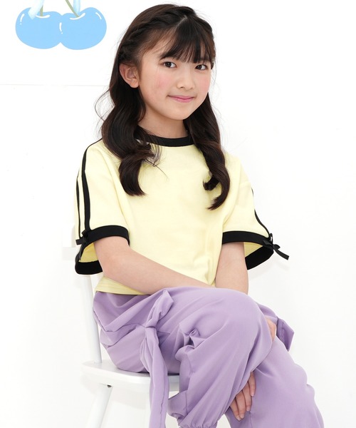 Bee des Bee（ビーデスビー）の「クロップド丈トップス（Tシャツ/カットソー・キッズ・ブラック/ブルーパープル/アイボリー・110cm/100cm/120cm/130cm/140cm/150cm）」の8枚目の写真