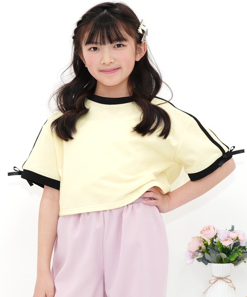 Bee des Bee（ビーデスビー）の「クロップド丈トップス（Tシャツ/カットソー・キッズ・ブラック/ブルーパープル/アイボリー・110cm/100cm/120cm/130cm/140cm/150cm）」の9枚目の写真