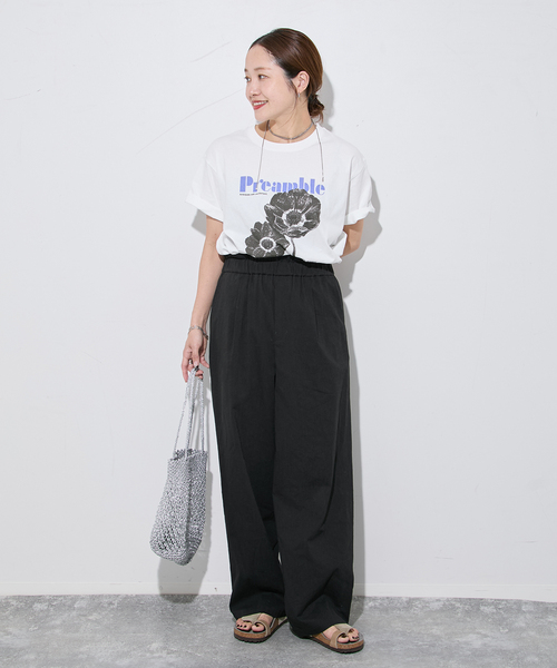 JOURNAL STANDARD(ジャーナルスタンダード)の「《追加2》ウォッシャブルコットンリネンVIS ストレートパンツ(その他パンツ・レディース・ピンク/ライトグレー/ブラック・38/36/40)」の4枚目の写真