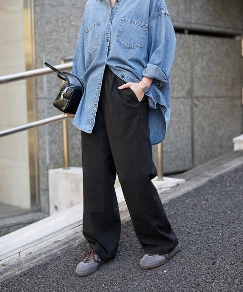 JOURNAL STANDARD(ジャーナルスタンダード)の「《追加2》ウォッシャブルコットンリネンVIS ストレートパンツ(その他パンツ・レディース・ピンク/ライトグレー/ブラック・38/36/40)」の14枚目の写真