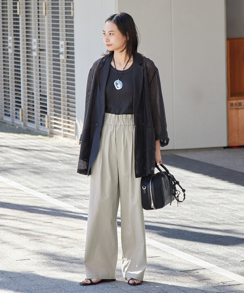 JOURNAL STANDARD(ジャーナルスタンダード)の「《追加2》ウォッシャブルコットンリネンVIS ストレートパンツ(その他パンツ・レディース・ピンク/ライトグレー/ブラック・38/36/40)」の17枚目の写真