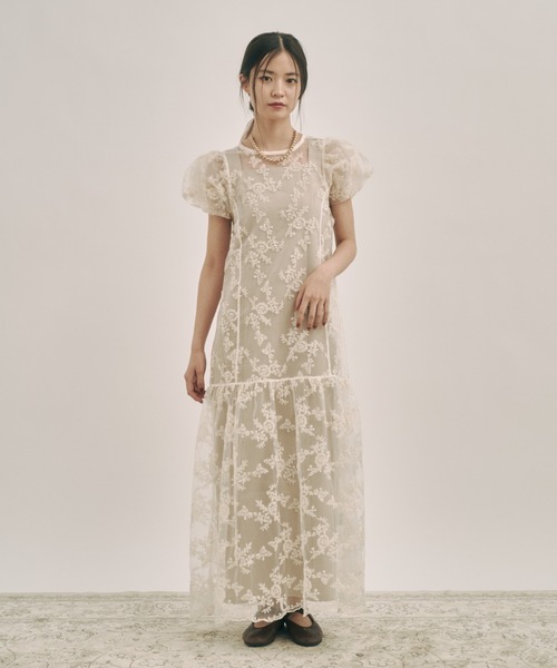 moi tytto 花刺繍レイヤーワンピース moi tytto（モイテュット）の「花刺繍レイヤーワンピース|普段