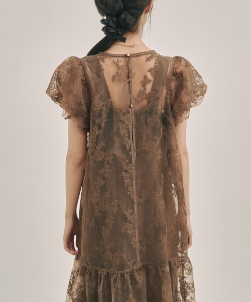 moitytto 花刺繍レイヤーワンピース moi tytto（モイテュット）の「花刺繍レイヤーワンピース|普段