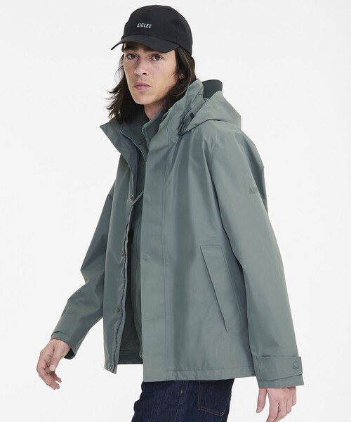 【ゴアテックス】 エーグル AIGLE マウンテンパーカー ジャケット M 灰 セール】GORE-TEX ゴアテックス 防水 防風 透湿 フーデッド