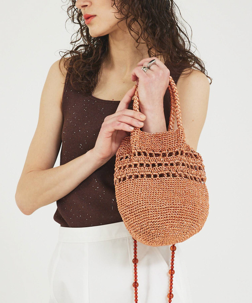 【ギフトにも】Mame マメ マクラメビーズ ショルダーバッグ Mame Kurogouchi（マメ クロゴウチ）Macramé Beaded Shoulder