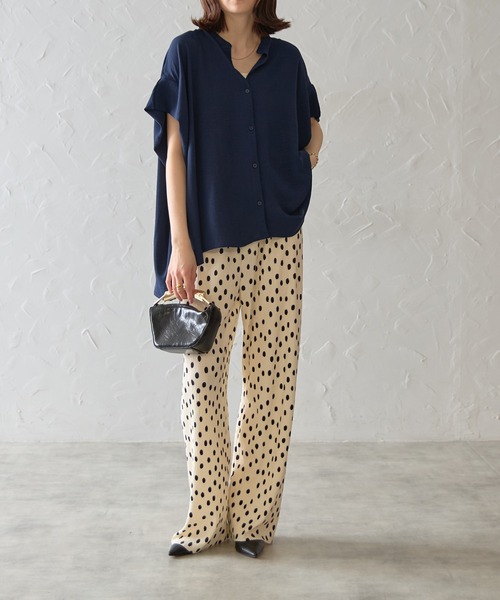 each（イーチ）の「フレンチスリーブとろみブラウス（シャツ/ブラウス・レディース・ホワイト/グリーン/レッド/ネイビー/ブルー・FREE）」の19枚目の写真