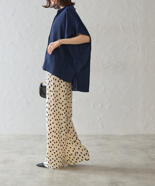 each（イーチ）の「フレンチスリーブとろみブラウス（シャツ/ブラウス・レディース・ホワイト/グリーン/レッド/ネイビー/ブルー・FREE）」の20枚目の写真