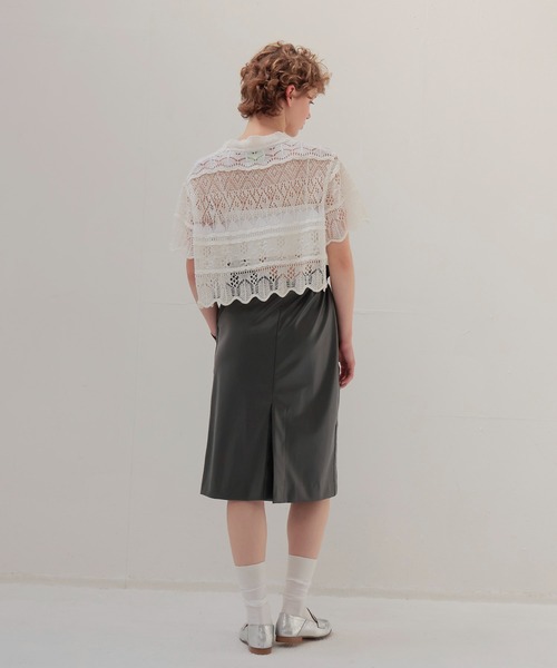 ニット セーター ODAKHA / crazy lace short knit(クレイジーレースショート丈ニット OH25SS-KN11) レディース セール】ODAKHA / crazy lace short knit(クレイジーレース
