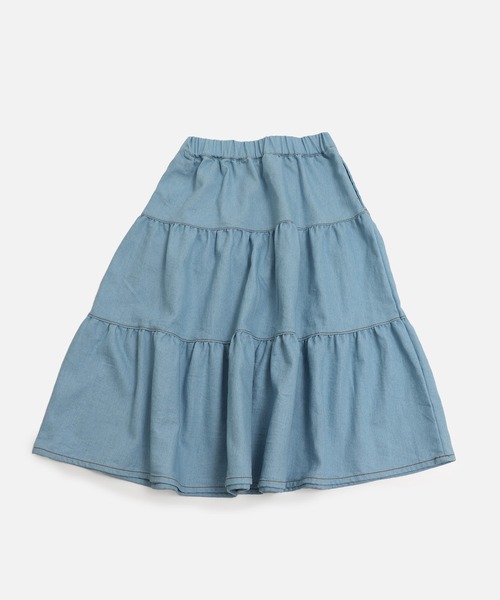 ♡新品未使用♡デニムダンガリー／リメイクロングスカート／160センチ デニムリメイクロングスカートNo.0019 - メルカリ