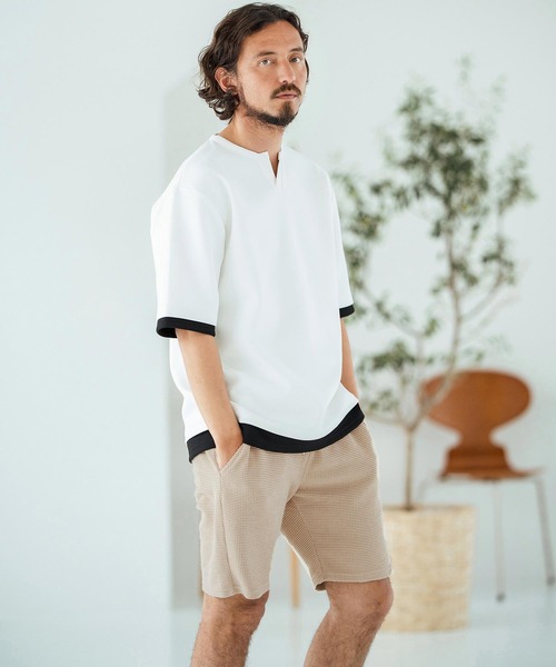 Magine(マージン)の「mp13468-Textured Knit-Like Fabric Short Pants ショートパンツ(その他パンツ・メンズ・ブラック/グレー/ベージュ・44/46/48)」の12枚目の写真