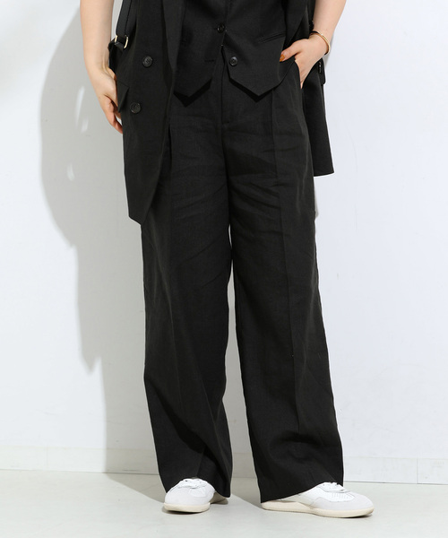 【未使用】journal standard L'essage　リネンパンツ journal standard L'essage パンツ 「追加2」ヘンプリネンワイド